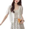 Women's Knitwear Thin Hollow Out Shawl Short Sleeve Ice Silk Outerwear Casual Top