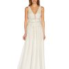Women's Beaded Mesh Chiffon Gown