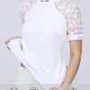 Women's Slim Fit Show Shirt with Lace Sleeves and Iconic Bit Breathable Comfortable Rider Top