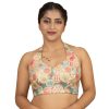 Women's Sequin Gold Embroidered Halter Neck Sleeveless Readymade Indian Saree Blouse E13