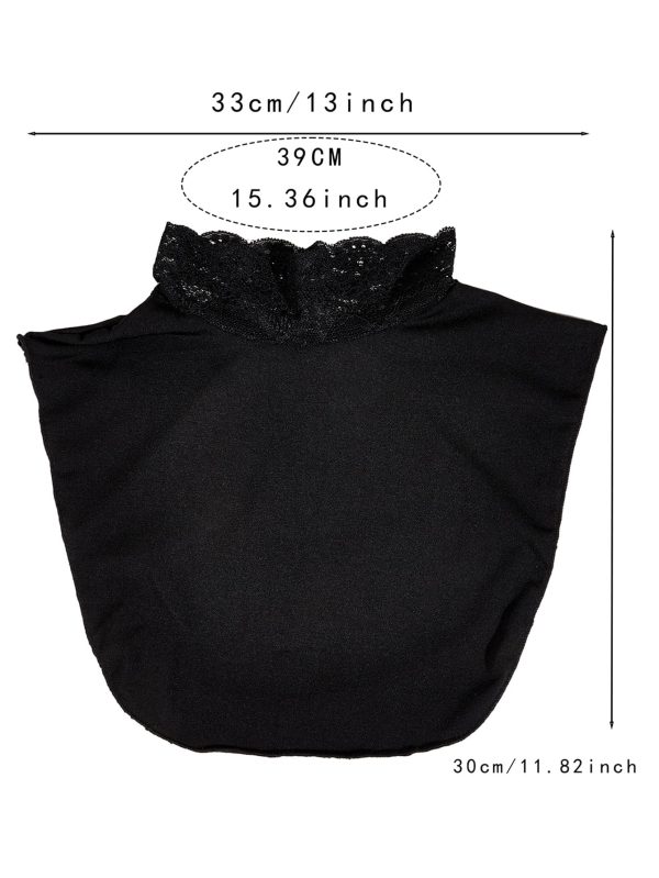 Dickey Detachable Lace Elegant Set Half Top Mock Blouse Collar Base Fake Collar Neck Cover for Women Girls