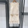 Women's 2025 Backless Lace Dress - Summer Ruffle Crewneck Elegant