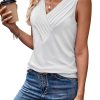 Womens Summer Tank Tops V Neck Sleeveless Loose Fit Summer Casual T-Shirts Blouses