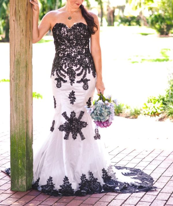 Mermaid Long Tulle Gold Lace Corset Sweetheart Wedding Dresses with Sash