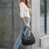 Women's 3/4 Length Sleeve Tops Lace V Neck Dressy Casual Blouses T-Shirt Ribbed Knit Business Work Shirts