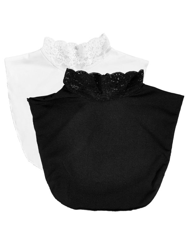 Dickey Detachable Lace Elegant Set Half Top Mock Blouse Collar Base Fake Collar Neck Cover for Women Girls