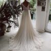 Wedding Dresses for Bride Illusory Lace Bohemia V Neck Layers Tulle A Line Beachy Wedding Gowns…
