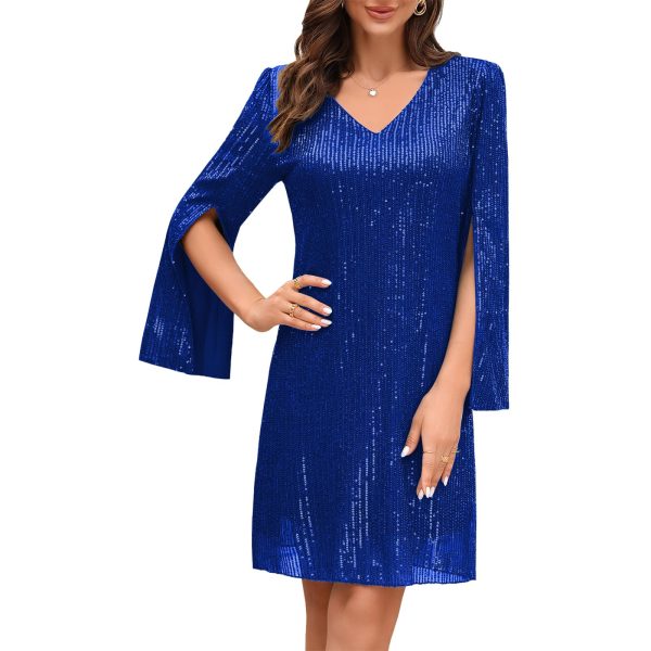Wedding Guest Cocktail & Formal Dresses for Women - Lace Sequin Prom Evening Dress