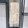 Women's 2025 Backless Lace Dress - Summer Ruffle Crewneck Elegant