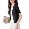Women's Knitwear Thin Hollow Out Shawl Short Sleeve Ice Silk Outerwear Casual Top