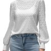Lace Tops for Women Business Dressy Casual Blouses Elegant Puff Long Sleeve Shirts Spring Fall Outfits Fashion 2025