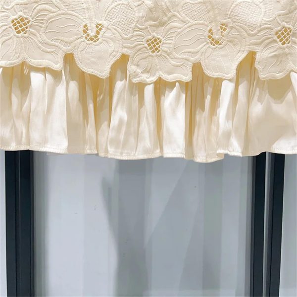 71mIuldirkL.jpg Women's 2025 Backless Lace Dress - Summer Ruffle Crewneck Elegant