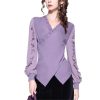 Ladies' Summer Long-Sleeved Chiffon Shirt for Work Shopping Picnics Button Style Blouse for Women