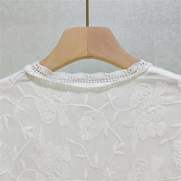 Women's 2025 Embroidered Lace Dress - Flute Hollow V-Neck