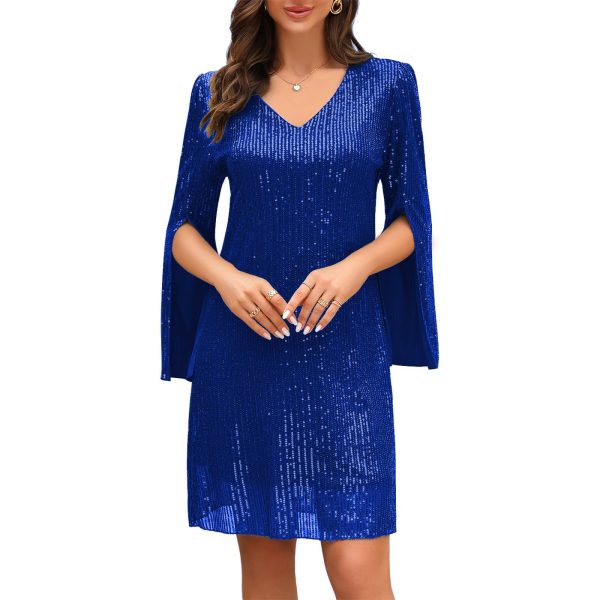 Wedding Guest Cocktail & Formal Dresses for Women - Lace Sequin Prom Evening Dress