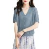 Women's Knitwear Shawl Top Short Sleeve Summer Ice Silk Cardigan Casual Vacation Blouse