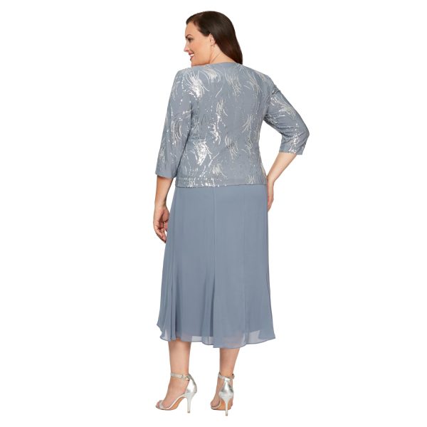 Women's Tea Length Mother of The Bride Jacket Dress, Formal Events, Wedding Guest (Plus Size)