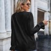 Misyula Womens Lace V Neck Puff Long Sleeve Eyelet Tops Dressy Business Casual Work Shirts Blouse S-XXL