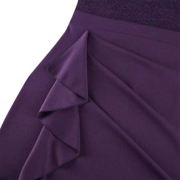 Women's Cocktail Dress Wedding Guest Dinner Lace Flounce Elegant Leisure Work Slim Body Retro