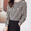 Ladies' Summer Long-Sleeved Chiffon Shirt Flowing for Work Travel Daily Elegant Blouse for Women