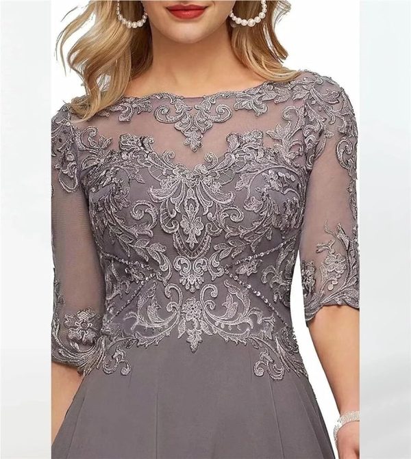 Backless Chiffon Wedding Dresses for Women High Low Tea Length Beaded Lace Formal Evening Gowns