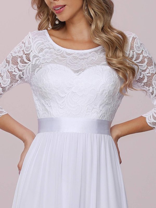 71v8K2wJxL.jpg Women's Bridesmaid Dresses 3/4 Sleeve Empire Waist Maxi Mother of The Bride Dresses 07412