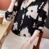 Ladies' Summer Chiffon Top Long-Sleeved for Daily and Travel Loose Soft Printed Top Blouse for Women