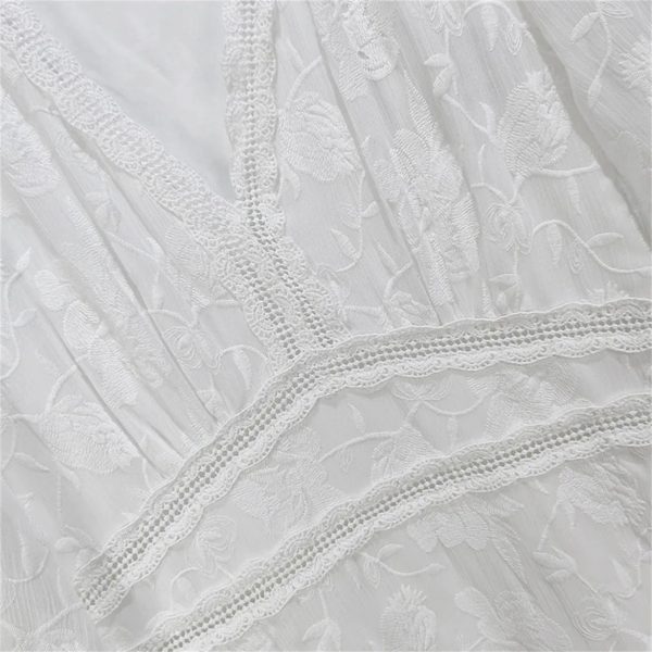Women's 2025 Embroidered Lace Dress - Flute Hollow V-Neck