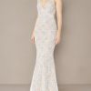 Women's Helen Sleeveless Surplice Wrap Top Lace Gown