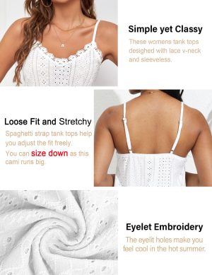Camisole for Women V Neck Spaghetti Strap Tank Tops Sleeveless Blouses Loose Fit