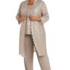 Womens Plus Sequined Lace Pant Suit