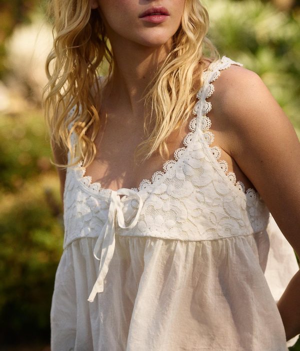 Women Lace Trim Tank Tops Y2k Tie Front Semi Sheer Crop Vest Cute Sleeveless Babydoll Cami Shirt