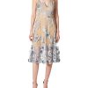 Women's Audrey Spaghetti Strap Midi A-line 3D Floral Dress
