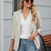 Womens Dressy Casual Blouse Short Puff Sleeve V Neck Lace Tops Summer Trendy Cute Ladies Business Work Shirt