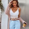 Lace Bralette for Women V Neck Camisoles Racerback Adjustable Strap Crop Top