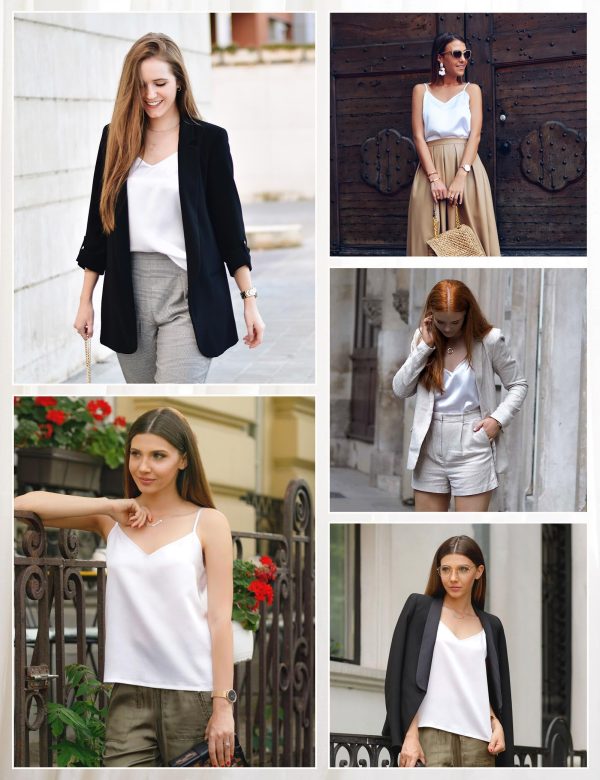 Womens Silk Camisole 100% 19MM Mulberry Silk Basic Tank Tops Summer Casual Classic Top Loose