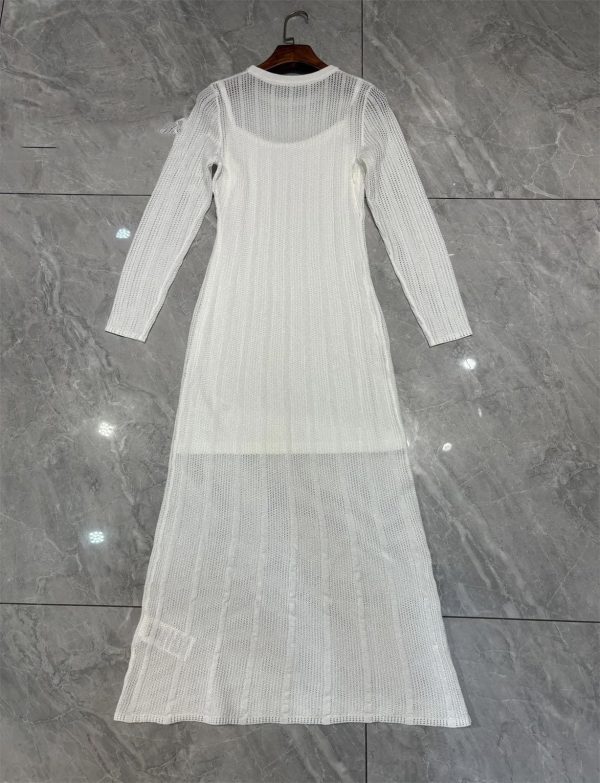Women's Silk Knit O-Neck Dress - Slim Fit Spaghetti Strap Lining Maxi Evening Dress