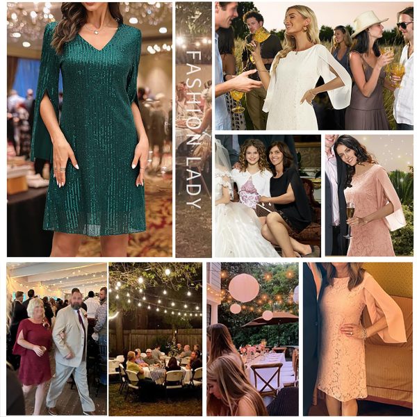 Wedding Guest Dresses for Women Women's Cocktail Dresses Formal Dresses for Women Lace Sequin Prom Dress