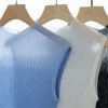 Women's Mock Neck Knit Camisole - Double Curved Yarn Top for Sleeveless Elegance