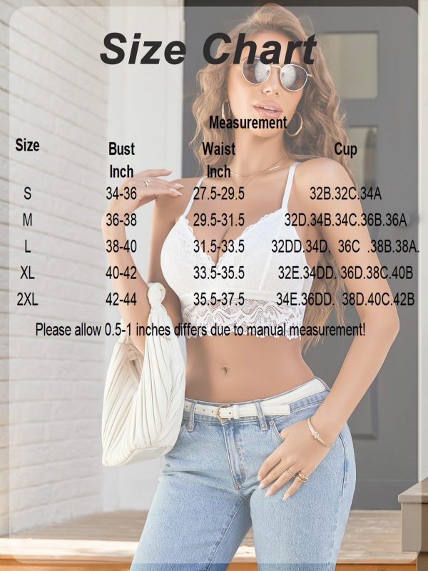 81qiR1PnnpL.jpg Bralette for Women Wireless Lace Bra V Neck Racerback Cami Tank Y2k Camisoles Adjustable Crop Top