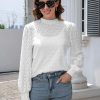 Lace Tops for Women Business Dressy Casual Blouses Elegant Puff Long Sleeve Shirts Spring Fall Outfits Fashion 2025