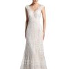 Romantic Ivory Lace Wedding Dresses for Brides V Neck Backless Cap Sleeves Sheath Boho Bridal Gown for Bride