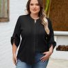 Womens Button Down Shirts Lace Crochet Dressy Casual Tops 3/4 Sleeve Work Summer Outfits 2025
