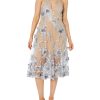 Women's Audrey Spaghetti Strap Midi A-line 3D Floral Dress