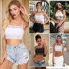 Lace Bralette for Women High Neck Camisoles Racerback Double-Layered Crop Top